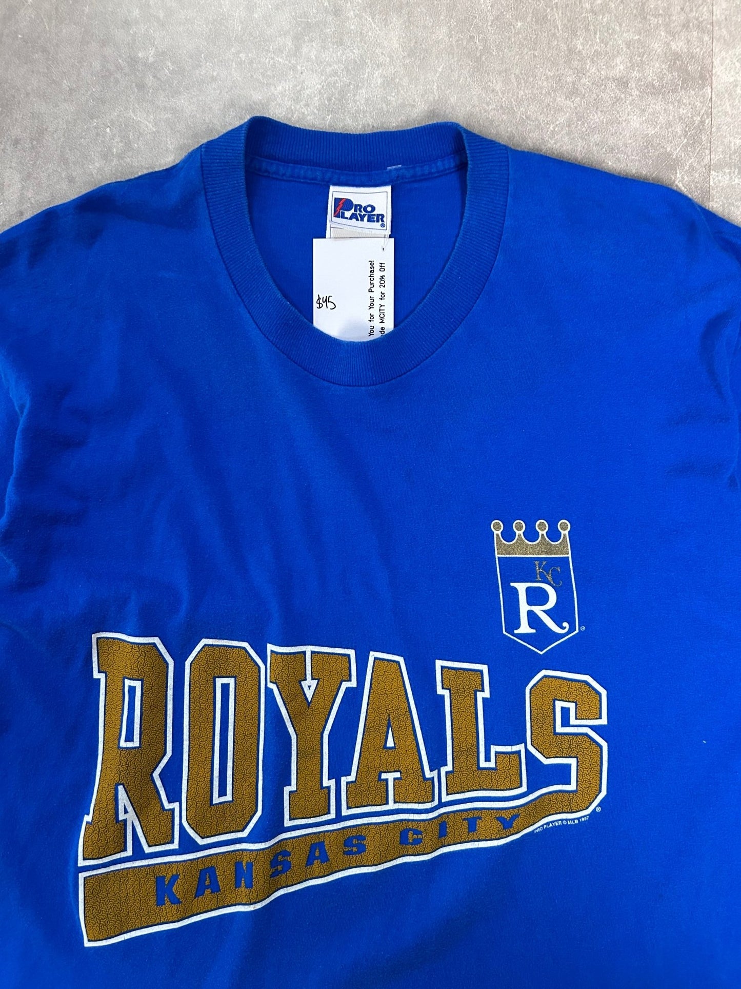 90s Vintage Kansas City Royals Pro Player Blue T Shirt - L - L | Martin City Vintage
