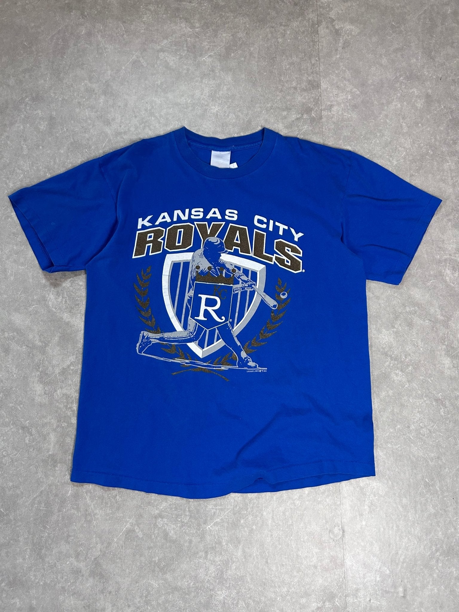 90s Vintage Kansas City Royals Crest Blue T Shirt - XL - XL | Martin City Vintage