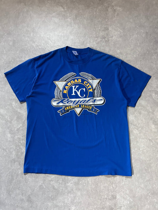 90s Vintage Kansas City Royals Trench Crest Blue T Shirt - XL - XL | Martin City Vintage