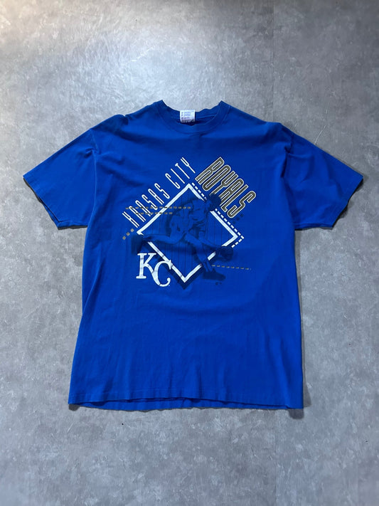 90s Vintage Kansas City Royals Heavyweight Blue T Shirt - XL - XL | Martin City Vintage
