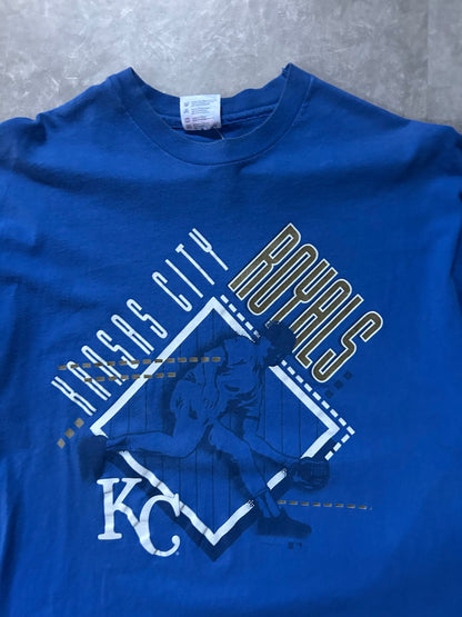 90s Vintage Kansas City Royals Heavyweight Blue T Shirt - XL - XL | Martin City Vintage