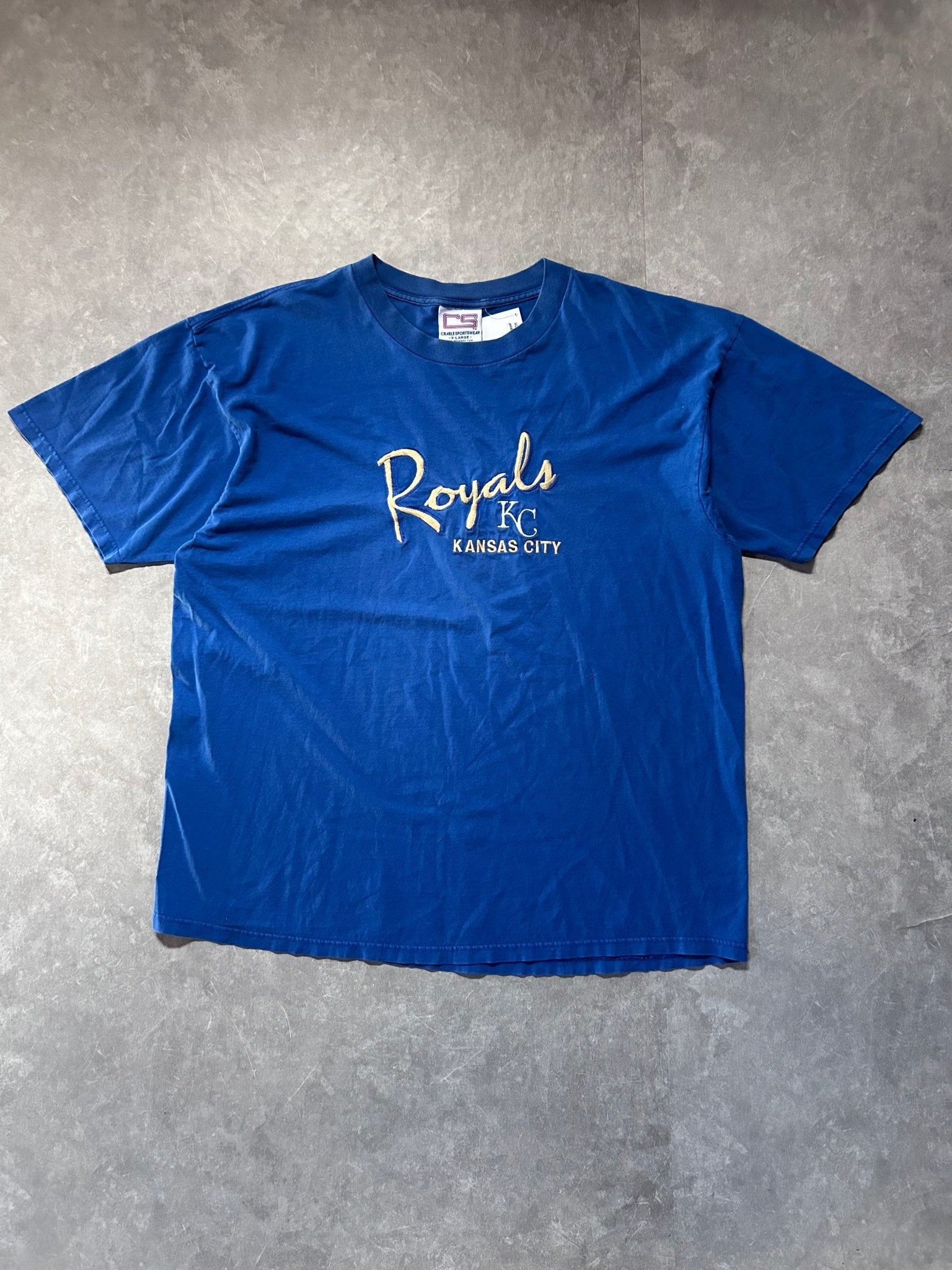 90s Vintage Kansas City Royals Embroidered Blue T Shirt - XL - XL | Martin City Vintage