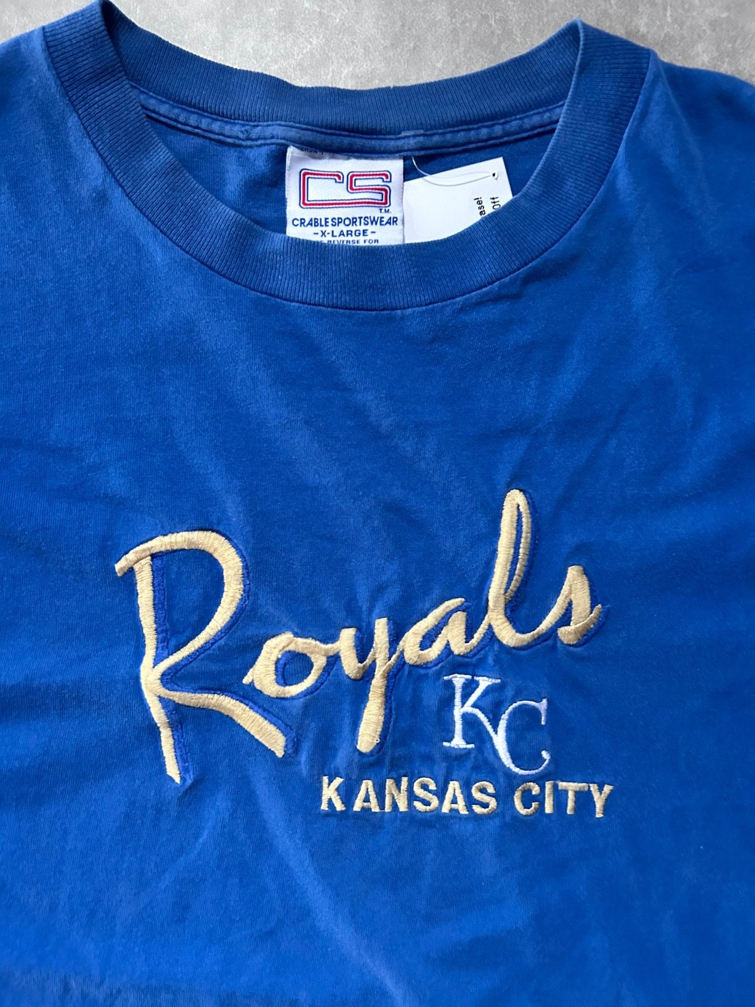 90s Vintage Kansas City Royals Embroidered Blue T Shirt - XL - XL | Martin City Vintage