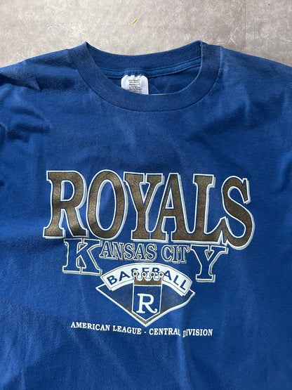 90s Vintage Kansas City Royals Baseball Diamond Blue T Shirt - XL - XL | Martin City Vintage