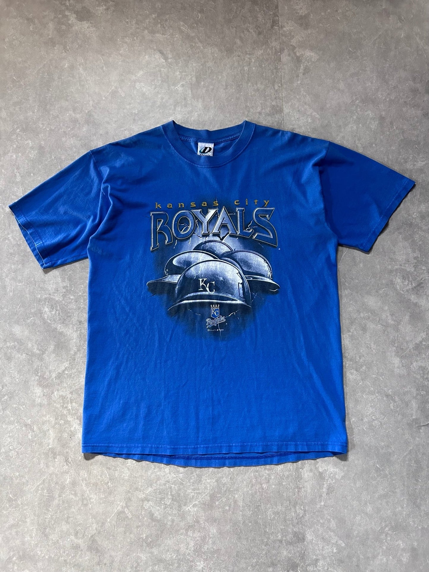 2000s Vintage Kansas City Royals Helmets Blue T Shirt - XL - XL | Martin City Vintage