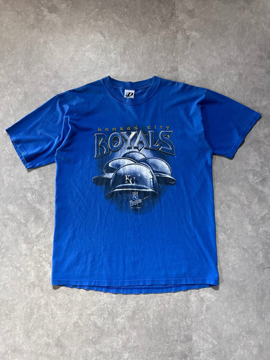 2000s Vintage Kansas City Royals Helmets Blue T Shirt - XL - XL | Martin City Vintage