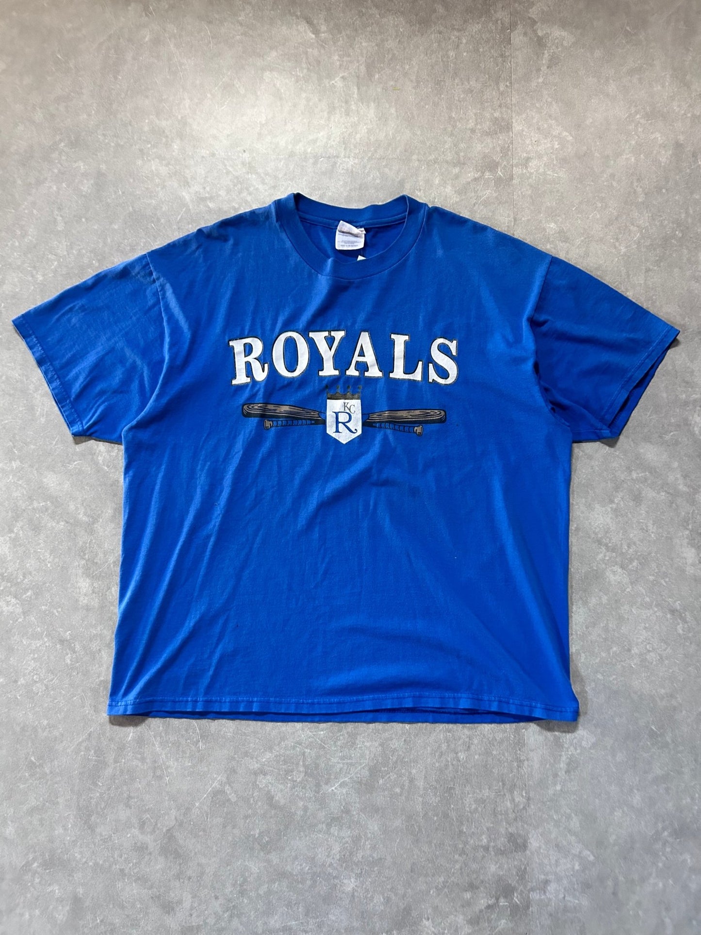 90s Vintage Kansas City Royals White Letters Blue T Shirt - XL - XL | Martin City Vintage