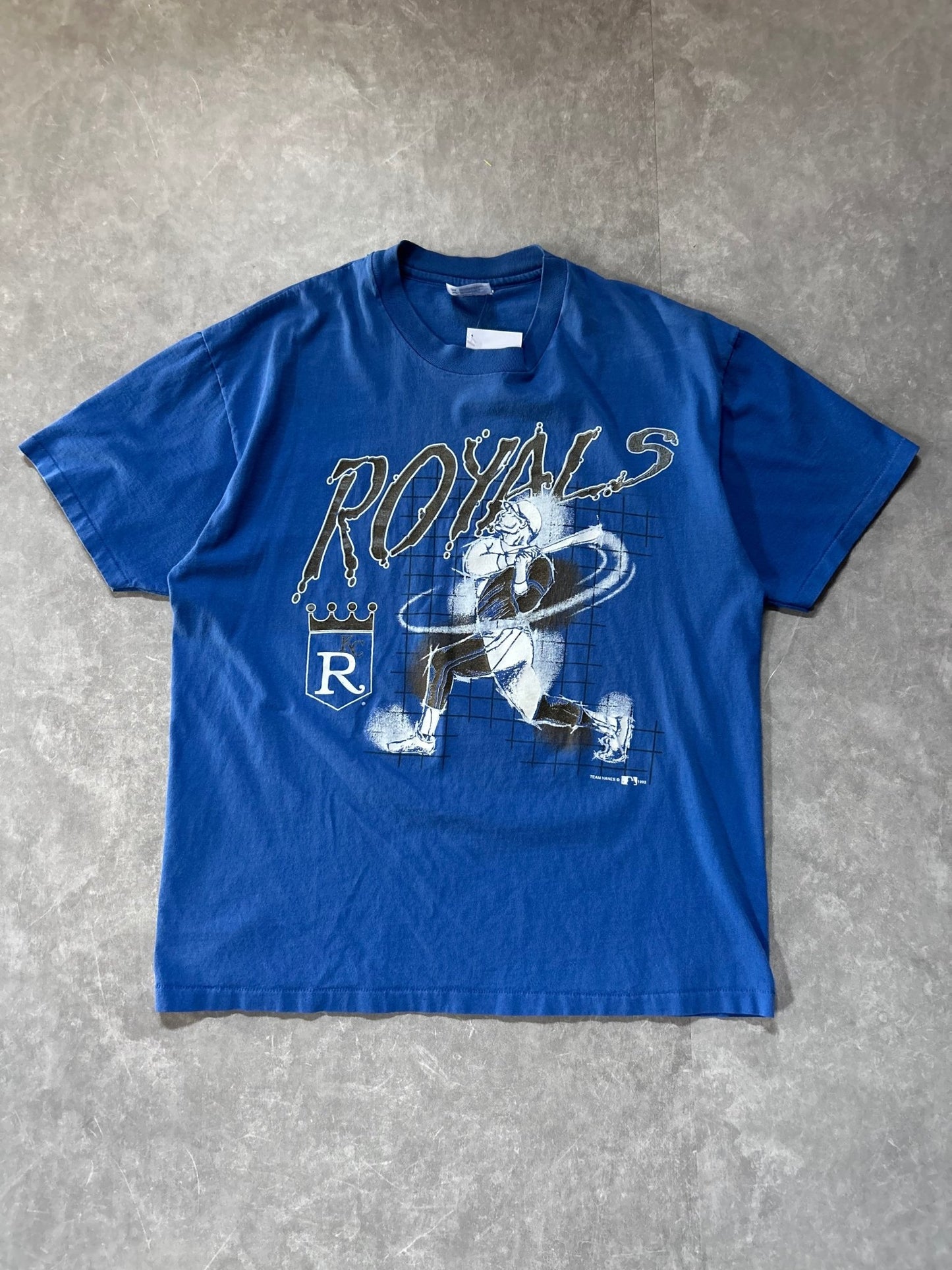 90s Vintage Kansas City Royals Swing Blue T Shirt - XL - XL | Martin City Vintage