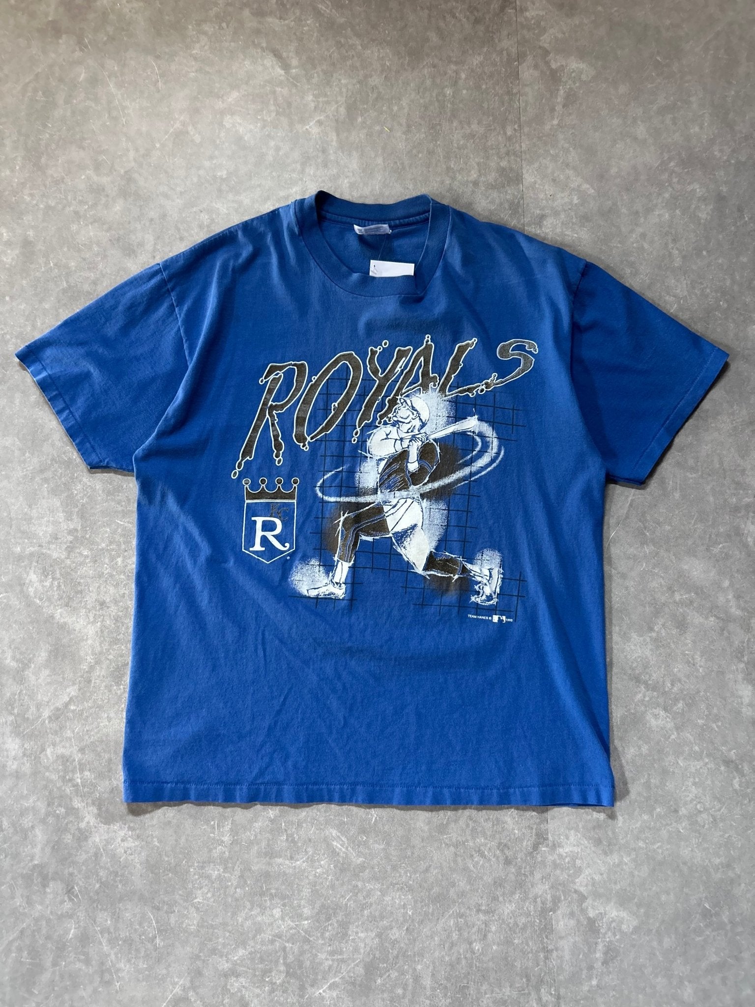 90s Vintage Kansas City Royals Swing Blue T Shirt - XL - XL | Martin City Vintage