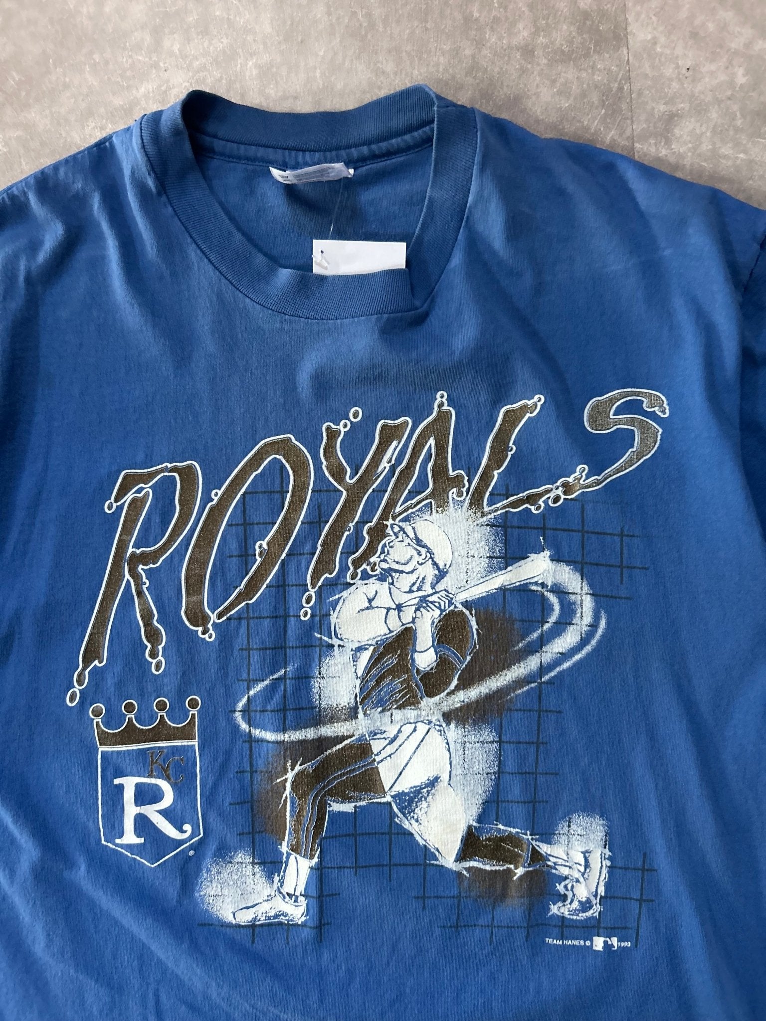 90s Vintage Kansas City Royals Swing Blue T Shirt - XL - XL | Martin City Vintage