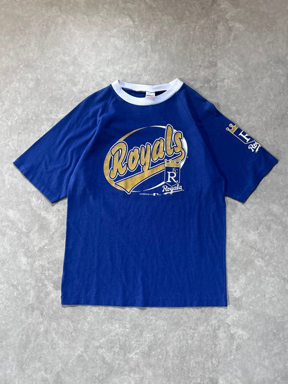90s Vintage Kansas City Royals White Collar Blue T Shirt - L - L | Martin City Vintage