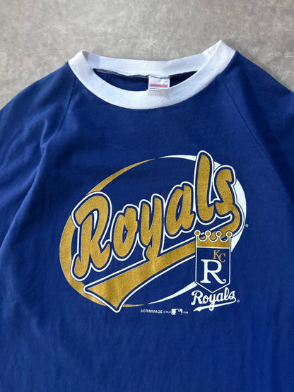 90s Vintage Kansas City Royals White Collar Blue T Shirt - L - L | Martin City Vintage