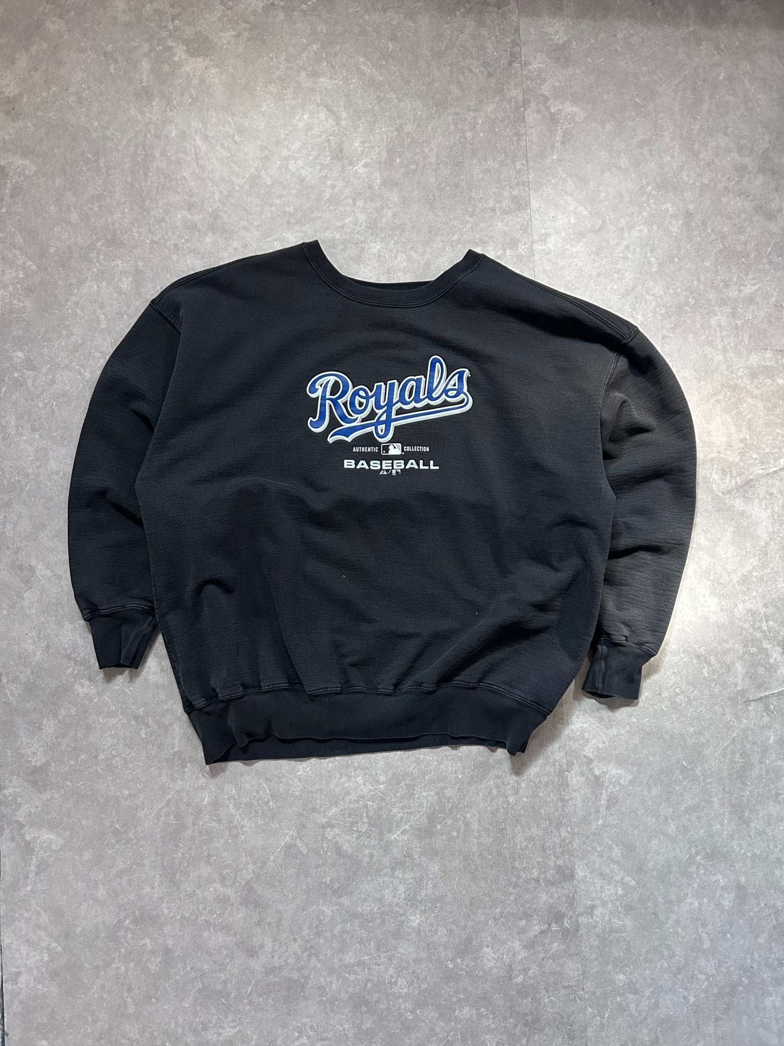2000s Vintage Kansas City Royals Black Crewneck - XXL - XXL | Martin City Vintage