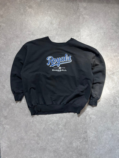 2000s Vintage Kansas City Royals Black Crewneck - XXL - XXL | Martin City Vintage