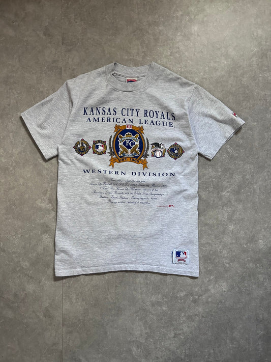 90s Vintage Kansas City Royals Embroidered Crest Heather Gray T Shirt - M - M | Martin City Vintage