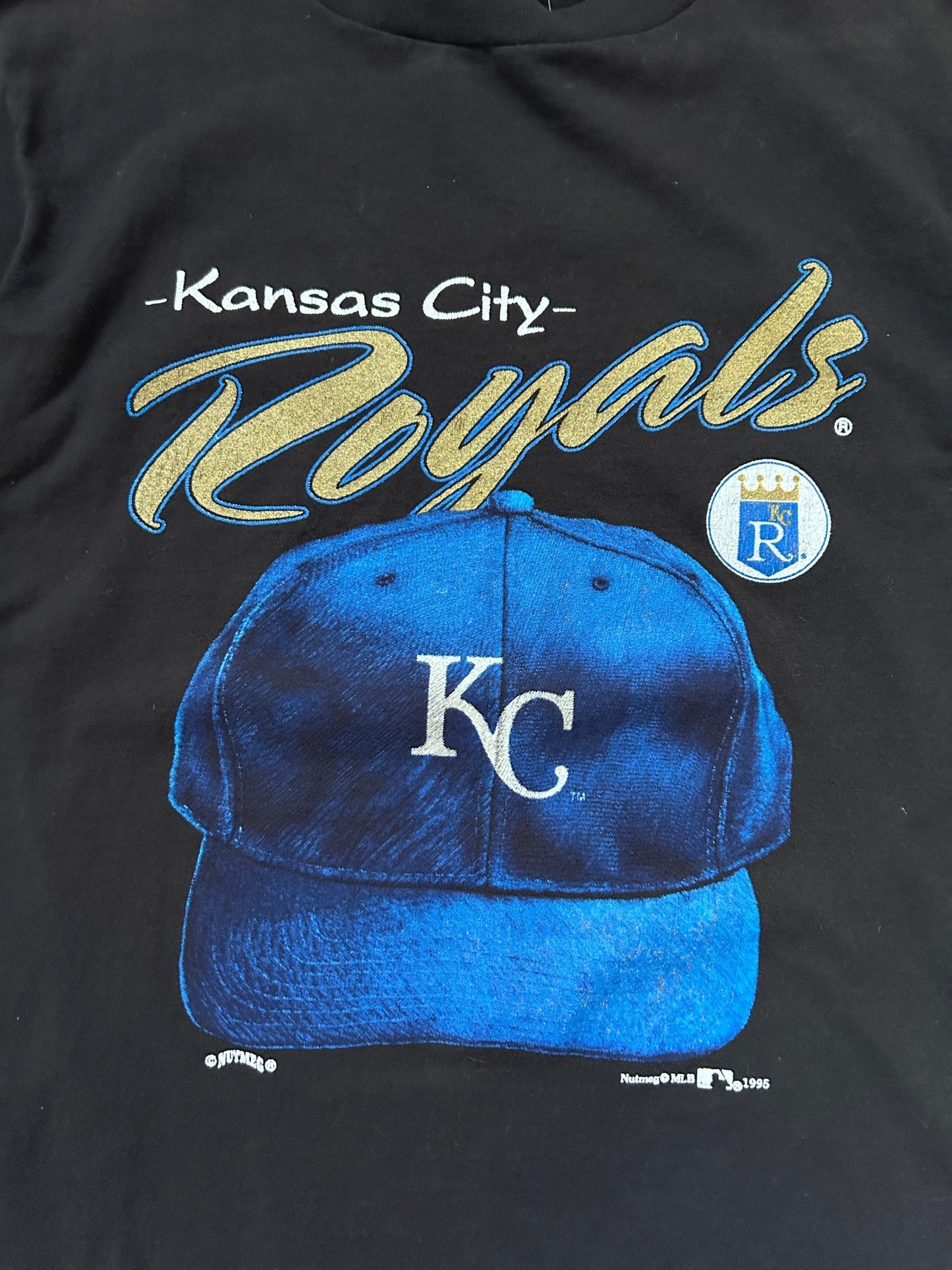 90s Vintage Kansas City Royals Hat Black T Shirt - M - M | Martin City Vintage
