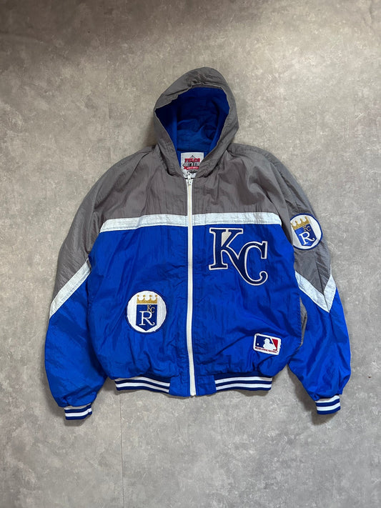 90s Vintage Kansas City Royals Blue/Gray Zip Up Hoodie - XL - XL | Martin City Vintage