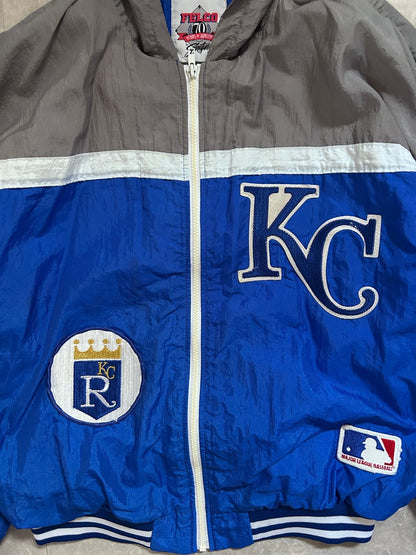 90s Vintage Kansas City Royals Blue/Gray Zip Up Hoodie - XL - XL | Martin City Vintage