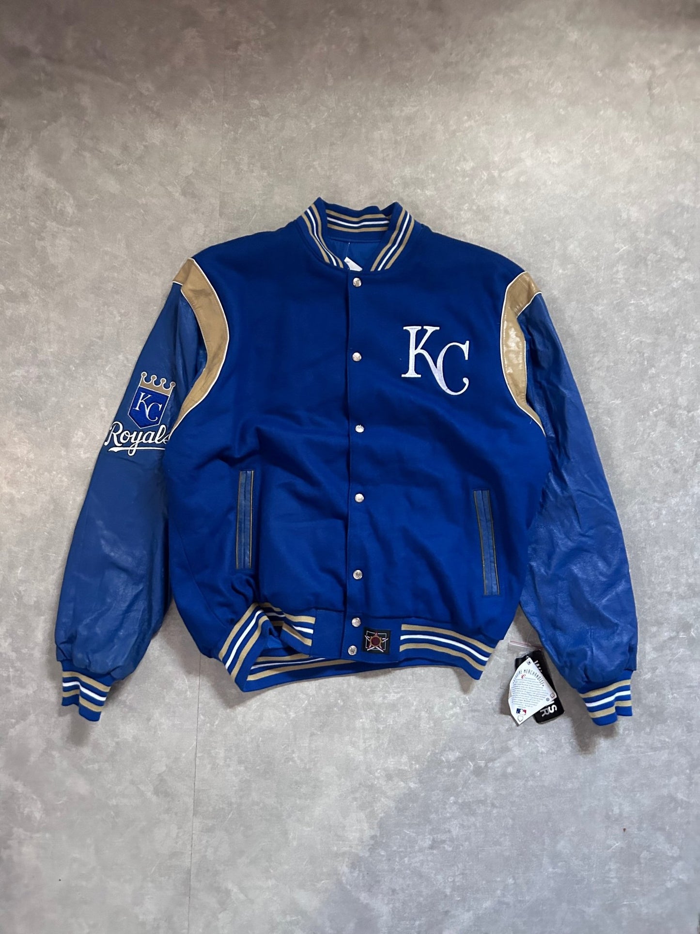 2000s Vintage Kansas City Royals Jeff Hamilton Reversible Blue Varsity Jacket - XL - XL | Martin City Vintage