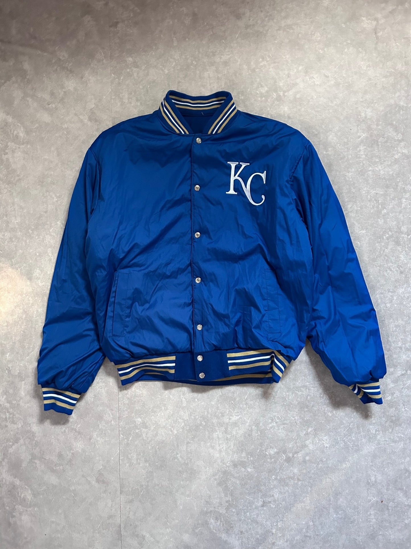 2000s Vintage Kansas City Royals Jeff Hamilton Reversible Blue Varsity Jacket - XL - XL | Martin City Vintage