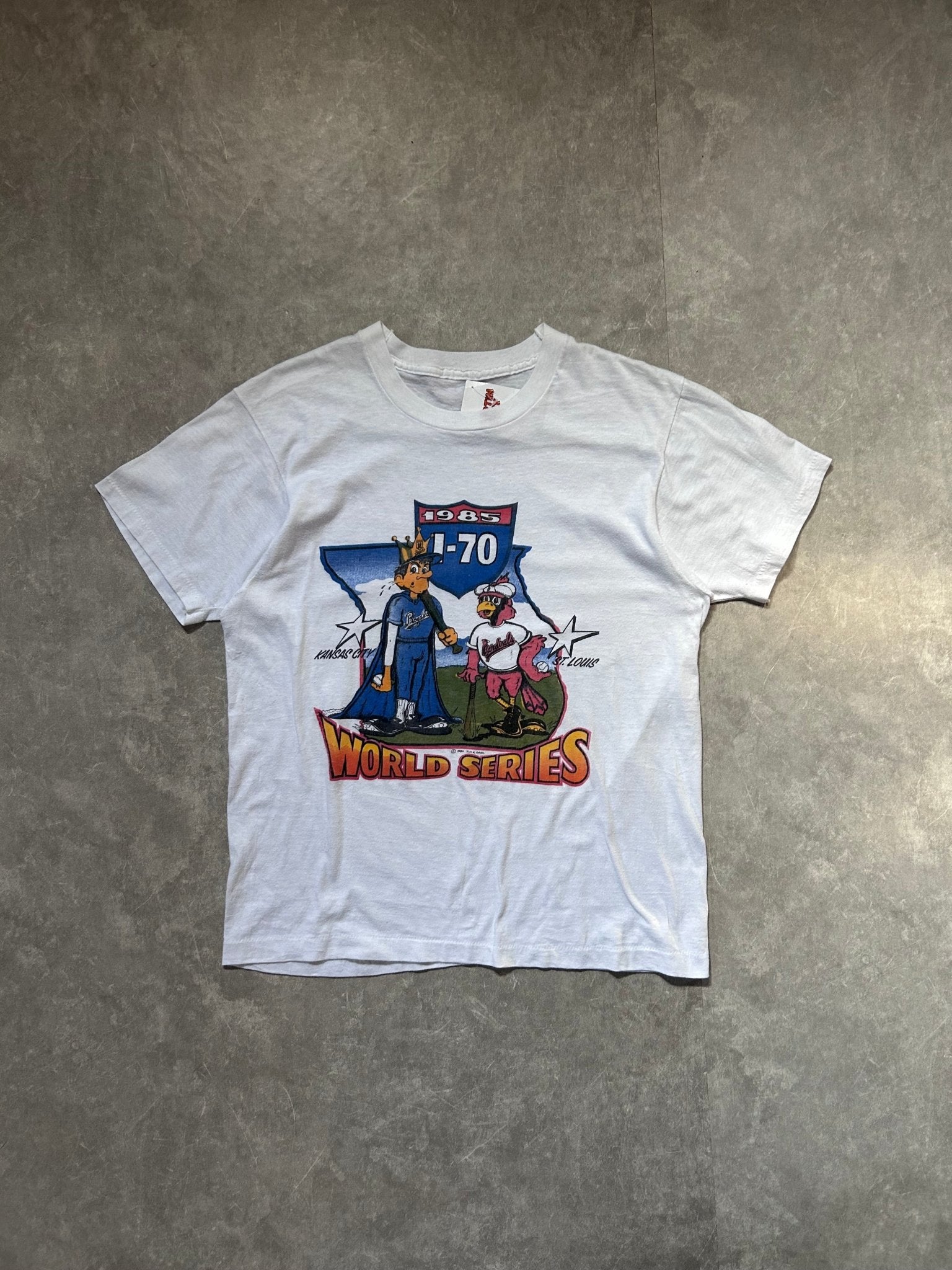 1985 Vintage I - 70 Series Kansas City Royals St. Louis Cardinals White T Shirt - L - L | Martin City Vintage