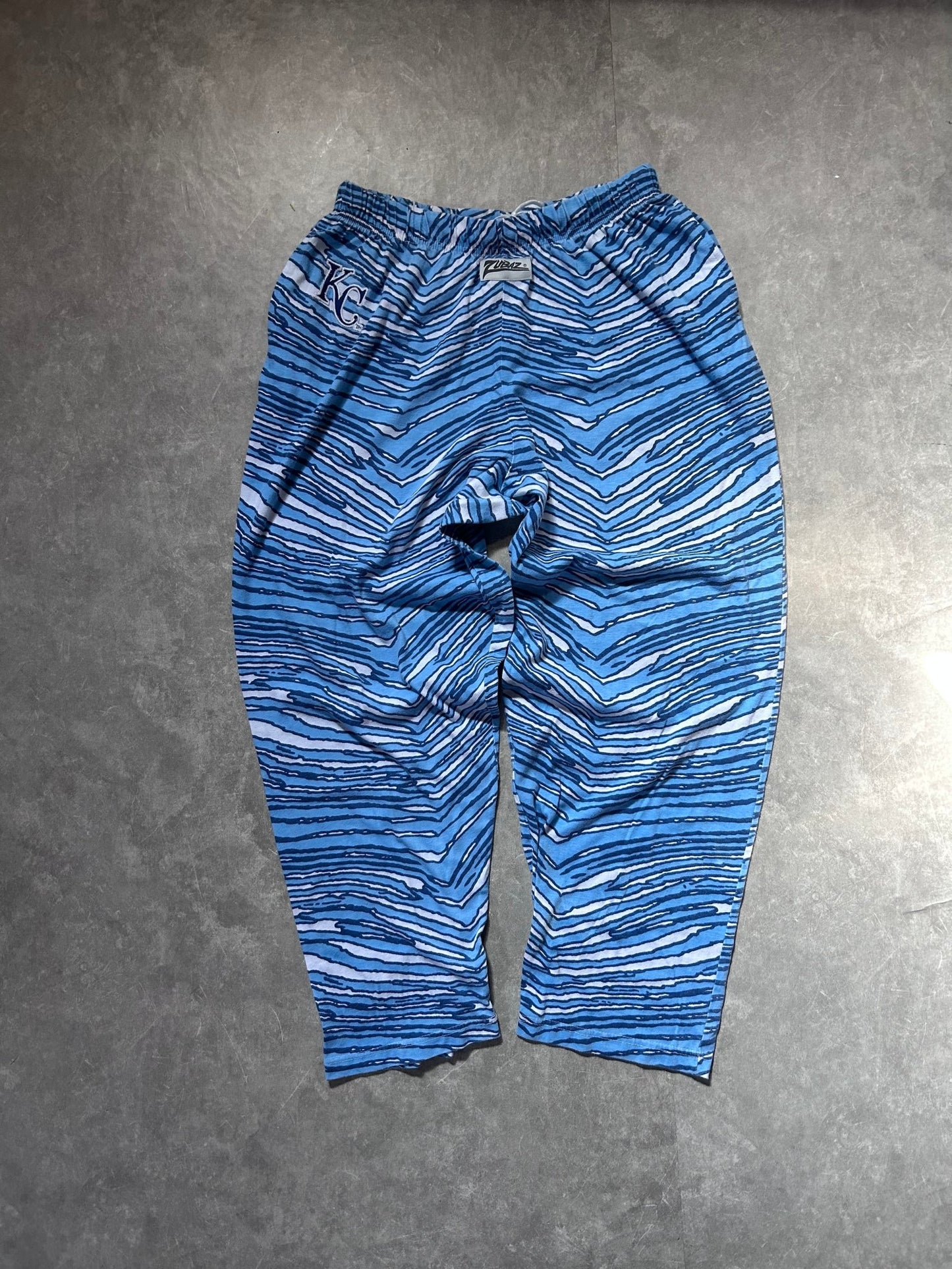 90s Vintage Kansas City Royals Zubaz Baby Blue Sweatpants - L - L | Martin City Vintage