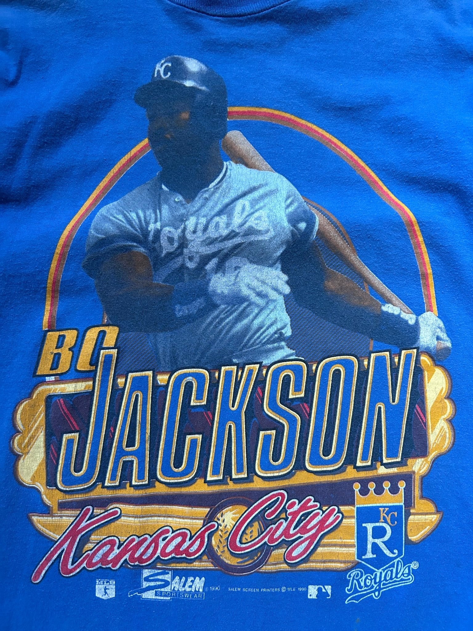 90s Vintage Kansas City Royals Bo Jackson Blue T Shirt - M - M | Martin City Vintage