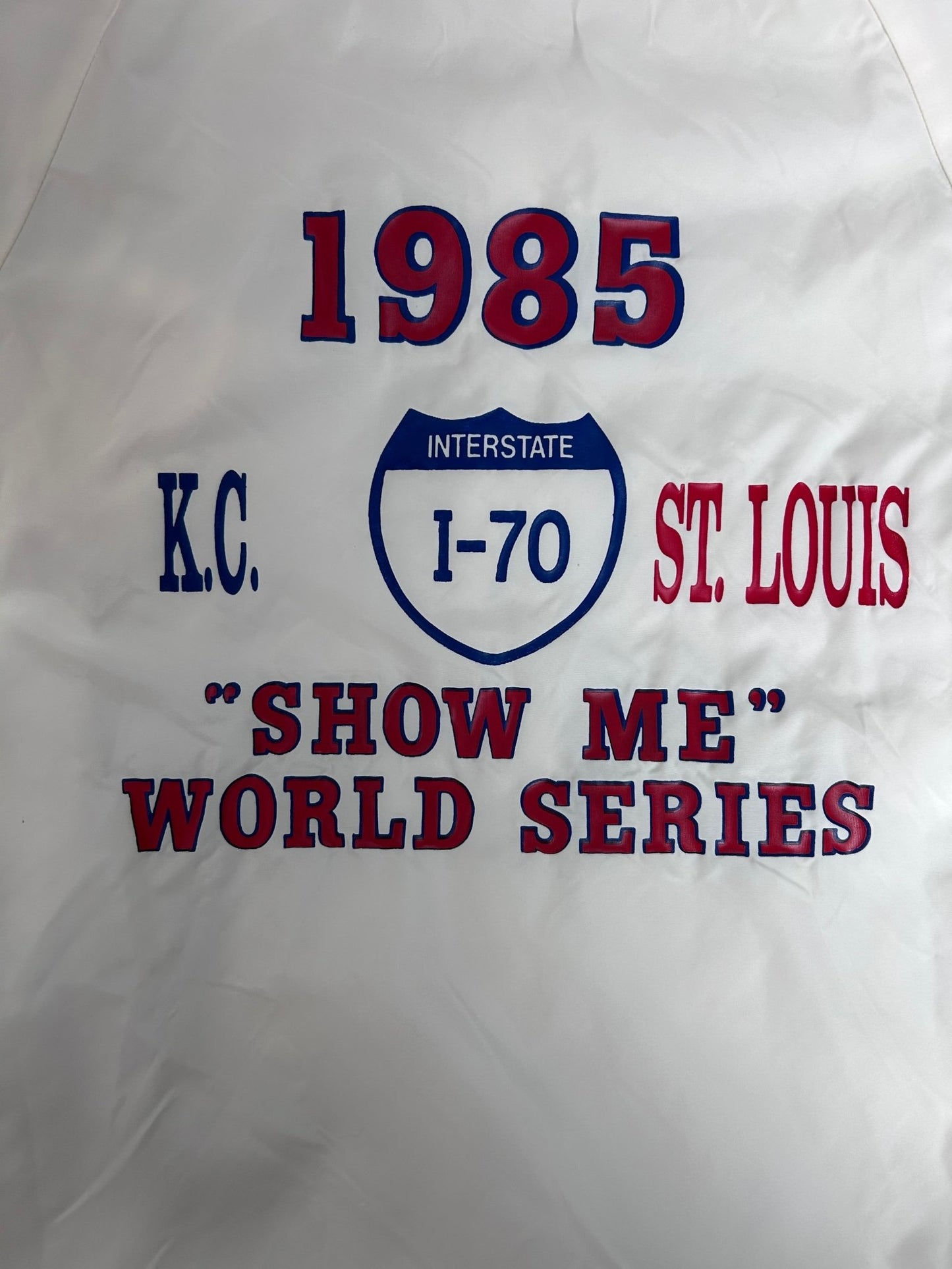 1985 Vintage I - 70 Series Kansas City Royals St. Louis Cardinals White Jacket - S - S | Martin City Vintage