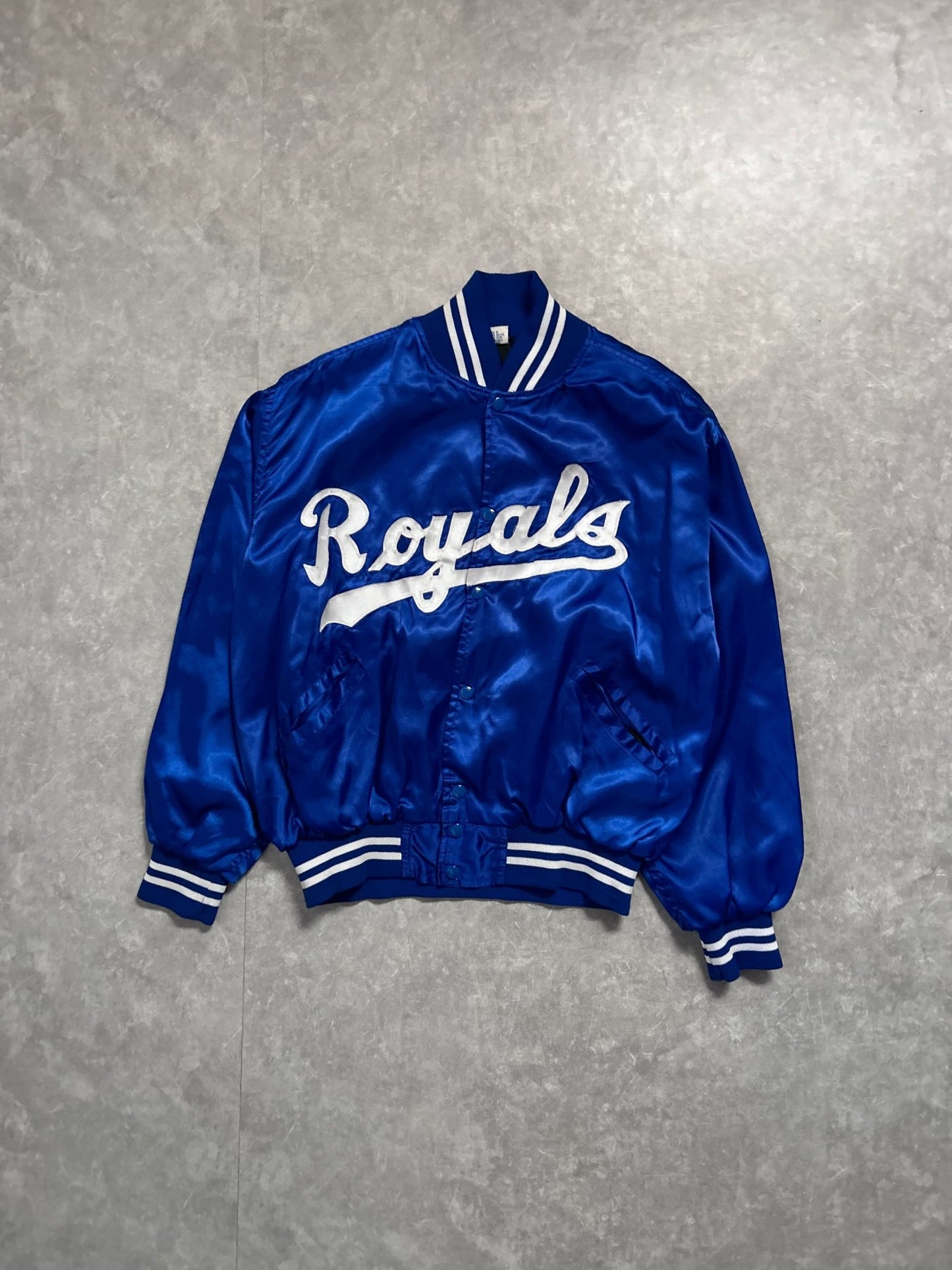 90s Vintage Kansas City Royals Satin Blue Jacket - XL - XL | Martin City Vintage