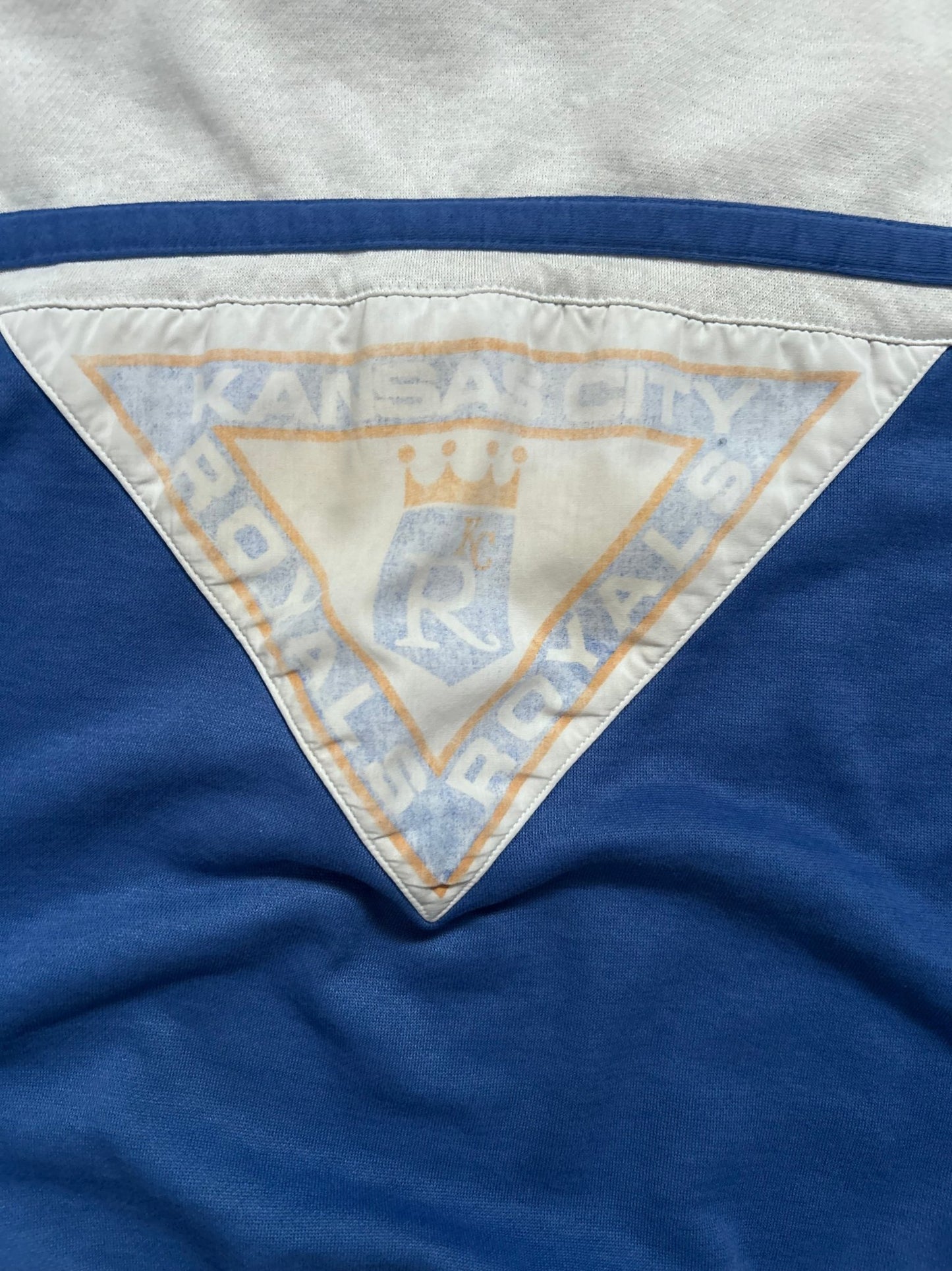 90s Vintage Kansas City Royals Striped White Crewneck - XL - XL | Martin City Vintage
