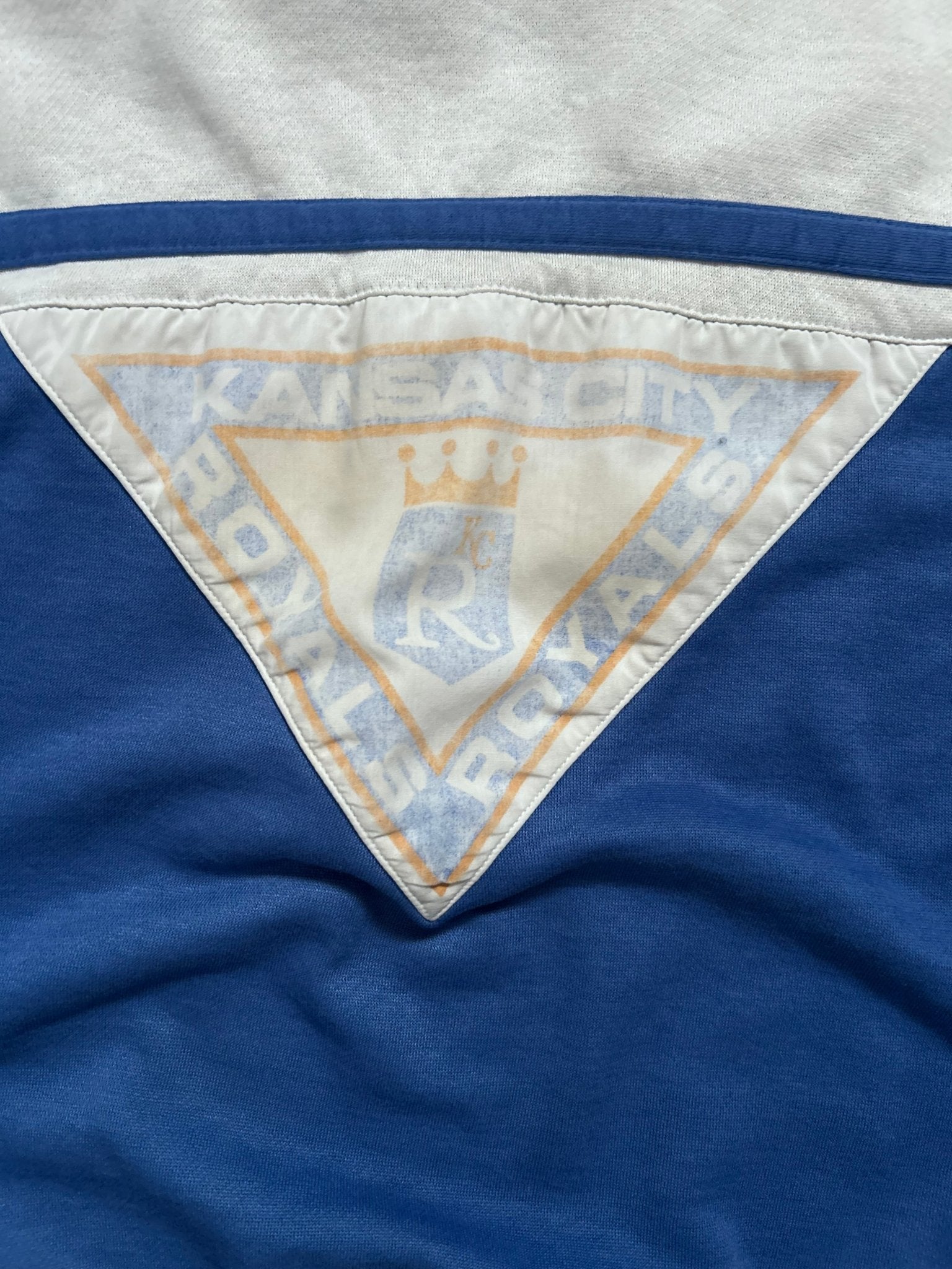 90s Vintage Kansas City Royals Striped White Crewneck - XL - XL | Martin City Vintage