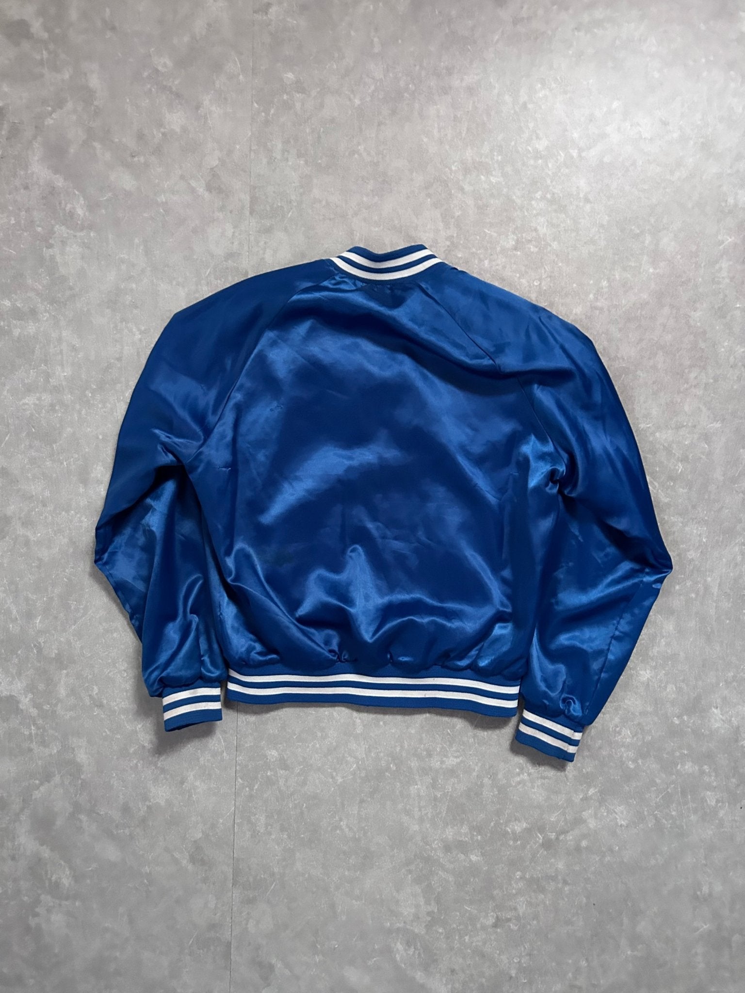 90s Vintage Kansas City Royals Chalk Line Blue Satin Jacket - L - L | Martin City Vintage