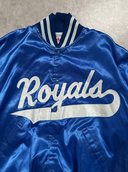 90s Vintage Kansas City Royals Birdie Blue Satin Jacket - L - L | Martin City Vintage