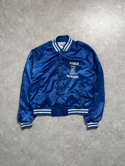 1985 Vintage Kansas City Royals World Series Champs Blue Satin Jacket - L - L | Martin City Vintage