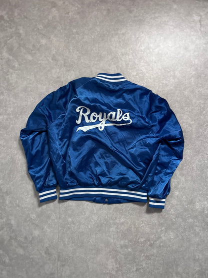 1985 Vintage Kansas City Royals World Series Champs Blue Satin Jacket - L - L | Martin City Vintage