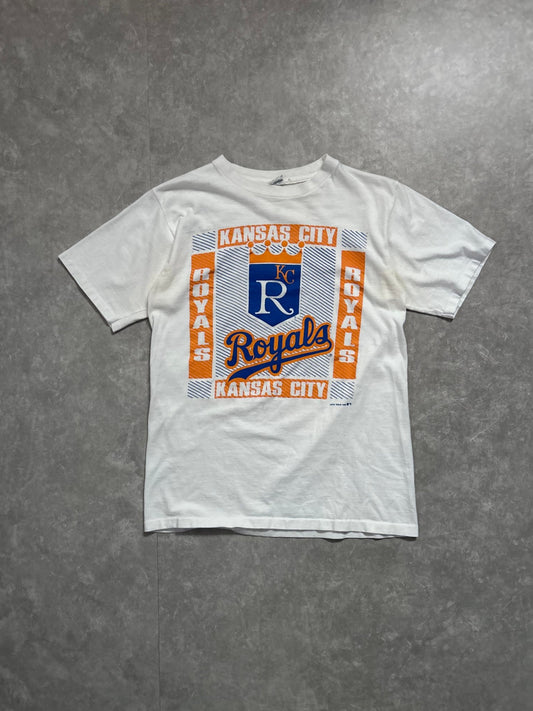 90s Vintage Kansas City Royals Box White T Shirt - M - M | Martin City Vintage