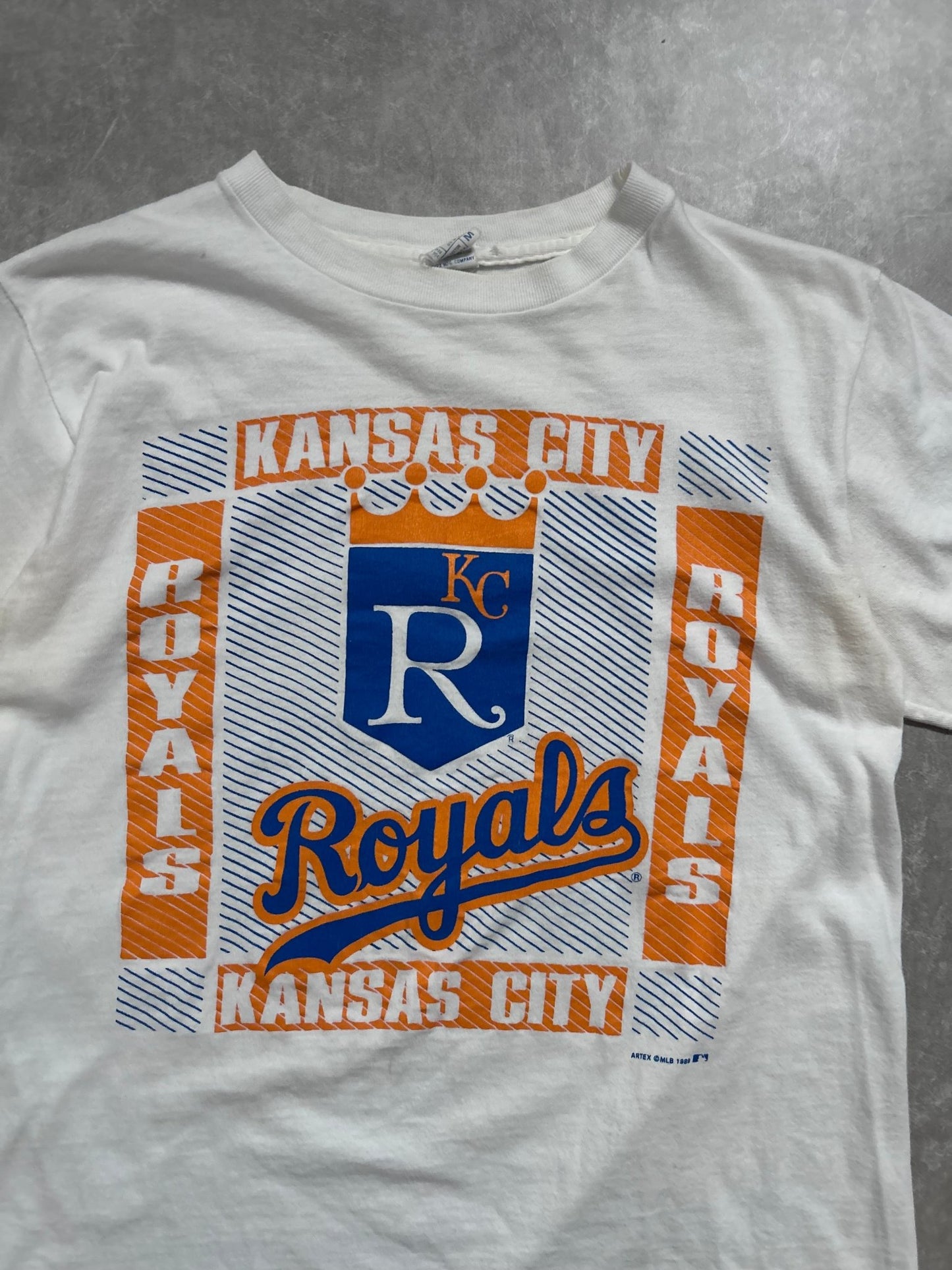 90s Vintage Kansas City Royals Box White T Shirt - M - M | Martin City Vintage