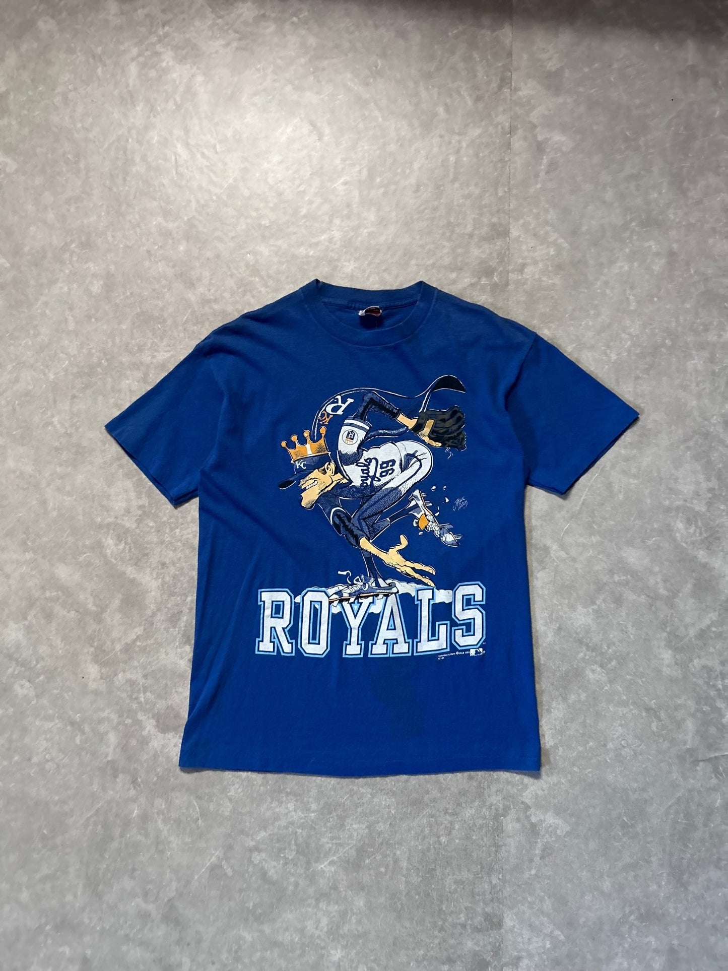 90s Vintage Kansas City Royals Jack Davis Blue T Shirt - L - L | Martin City Vintage