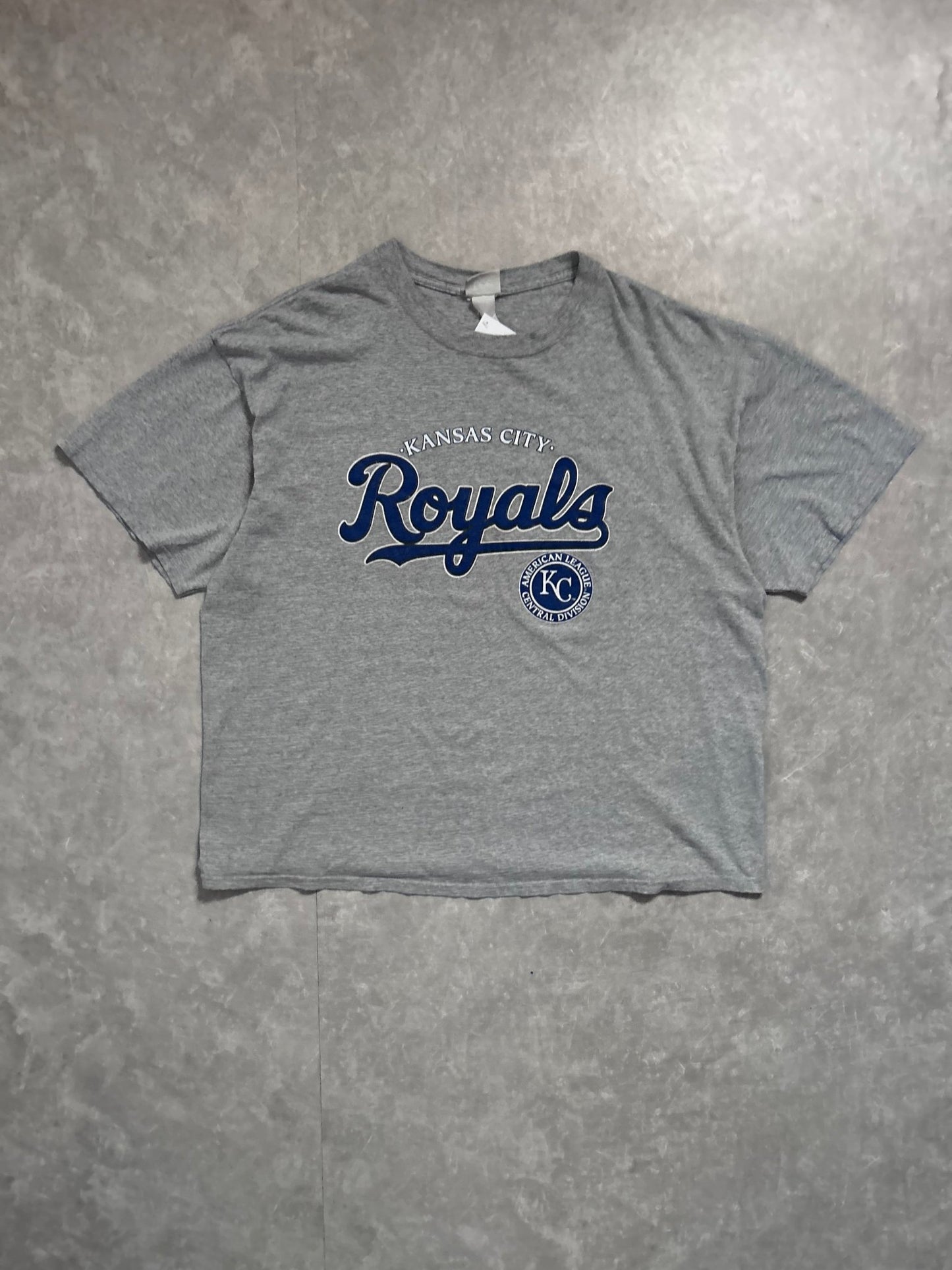 2000s Vintage Kansas City Royals Blue Script Gray T Shirt - XXL - XXL | Martin City Vintage