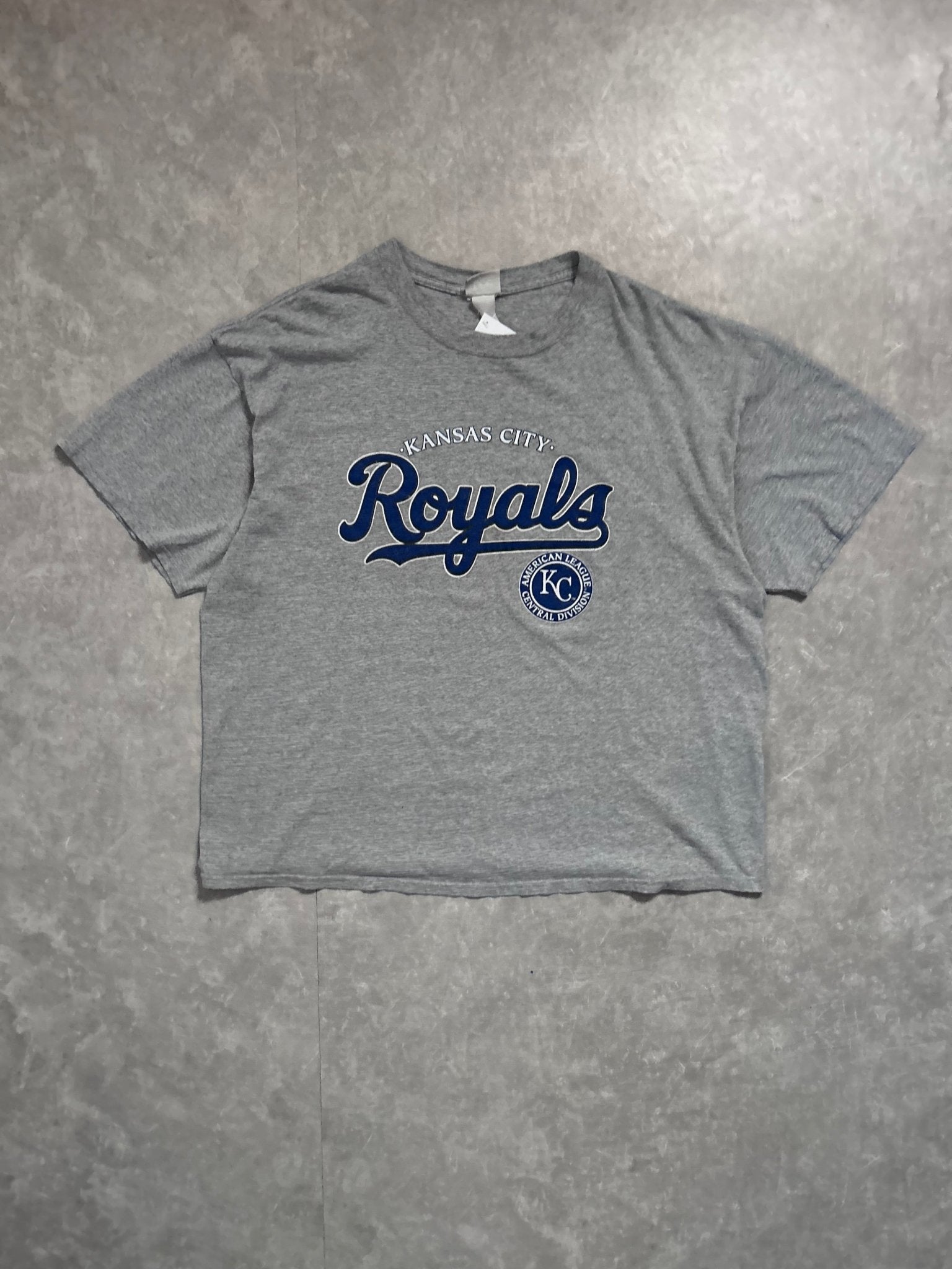 2000s Vintage Kansas City Royals Blue Script Gray T Shirt - XXL - XXL | Martin City Vintage
