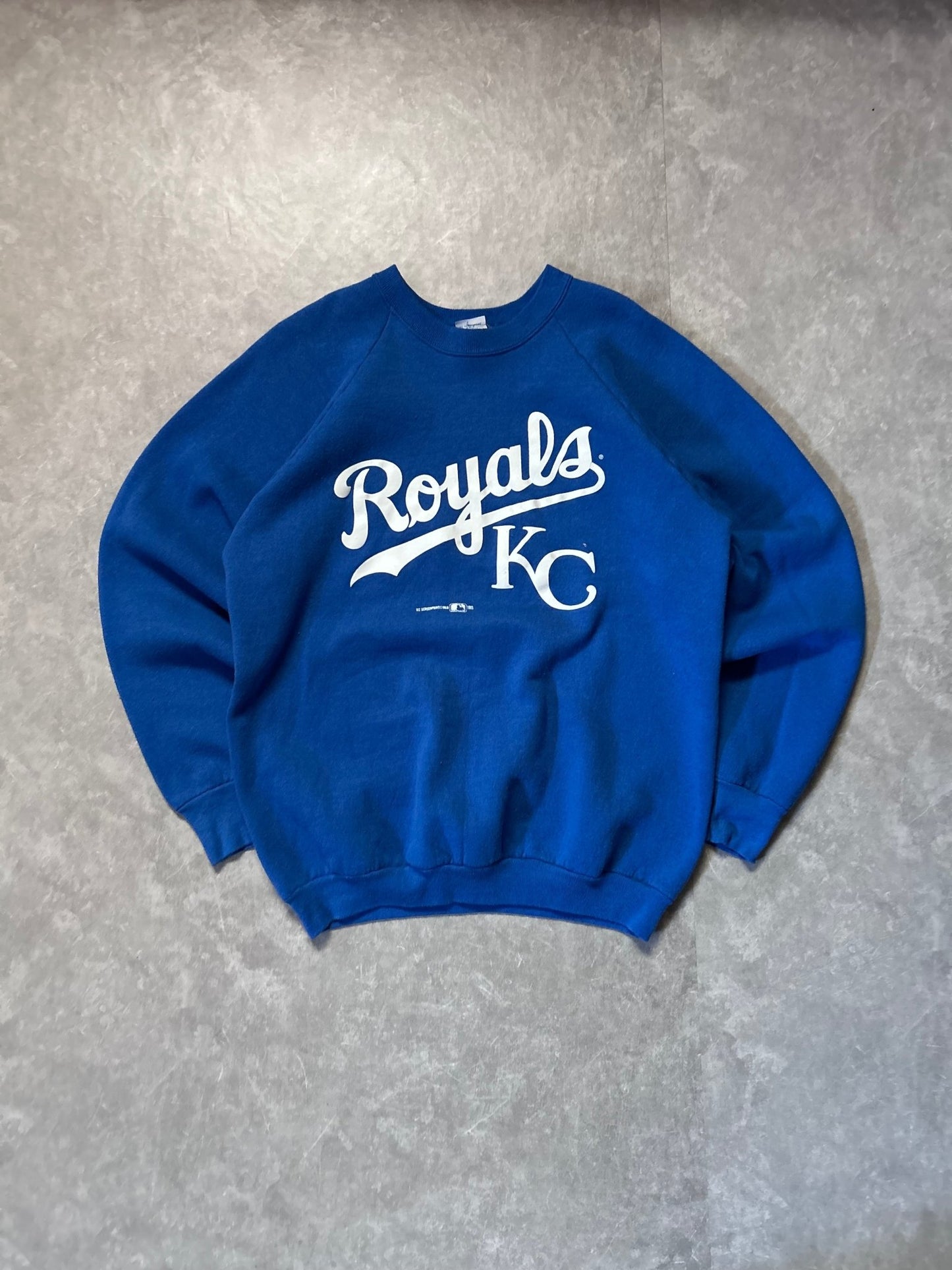 90s Vintage Kansas City Royals Script Blue Crewneck - L - L | Martin City Vintage
