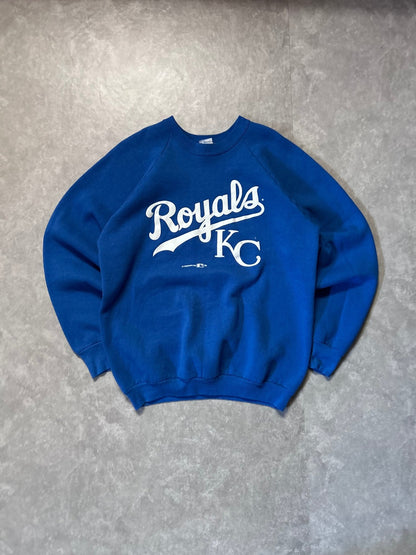 90s Vintage Kansas City Royals Script Blue Crewneck - L - L | Martin City Vintage