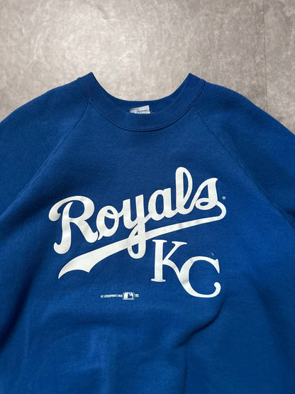 90s Vintage Kansas City Royals Script Blue Crewneck - L - L | Martin City Vintage