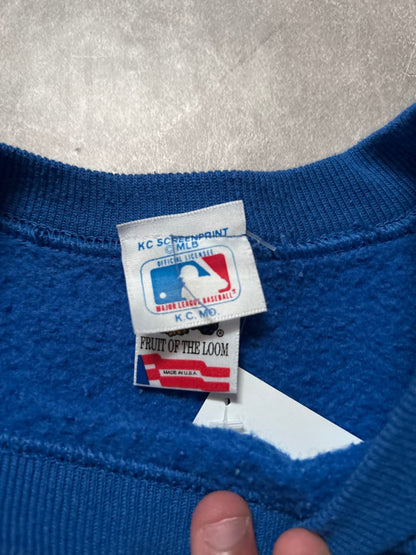90s Vintage Kansas City Royals Script Blue Crewneck - L - L | Martin City Vintage