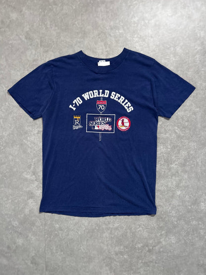 1985 Vintage I - 70 World Series Kansas City Royals St. Louis Cardinals Navy t Shirt - XL - XL | Martin City Vintage
