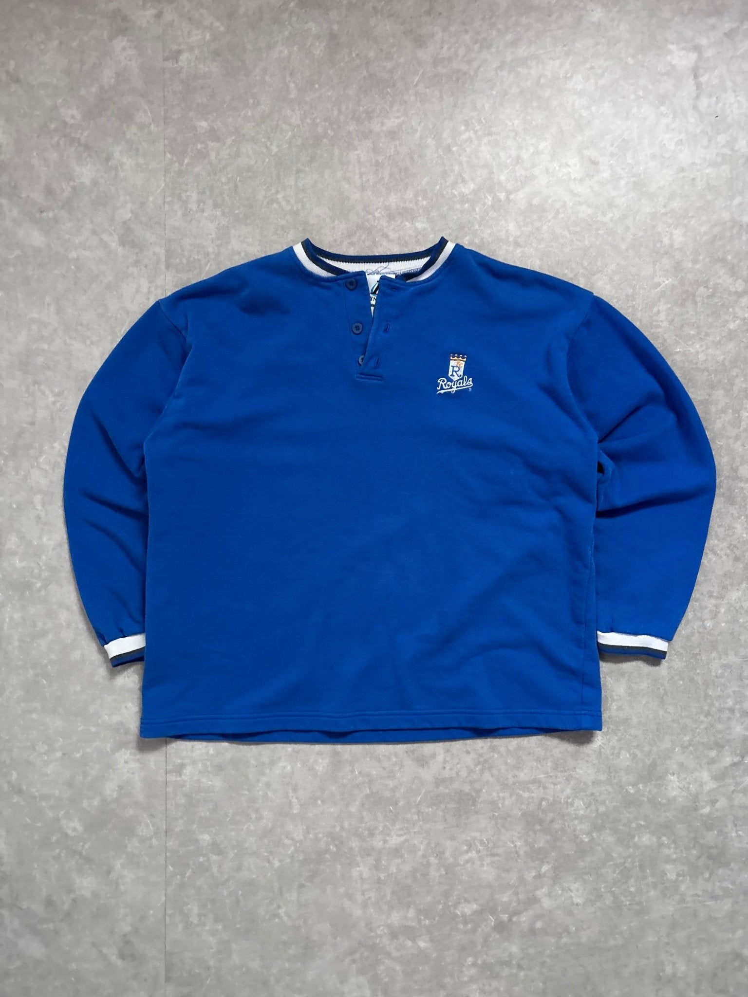 90s Vintage Kansas City Royals Minimalist Blue Crewneck - XL - XL | Martin City Vintage