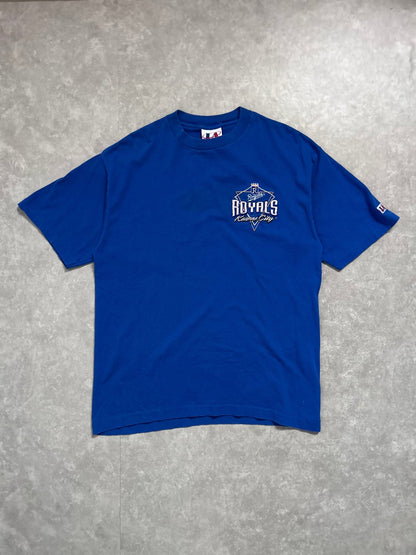 90s Vintage Kansas City Royals Logo Athletic Minimalist Embroidered Blue T Shirt - L - L | Martin City Vintage