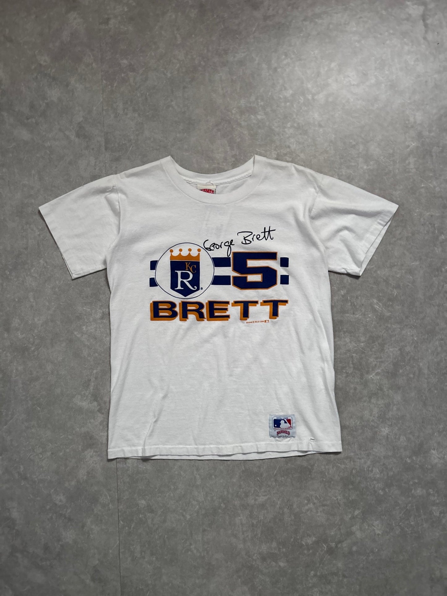 90s Vintage Kansas City Royals George Brett Nutmeg White T Shirt - M - M | Martin City Vintage