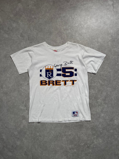 90s Vintage Kansas City Royals George Brett Nutmeg White T Shirt - M - M | Martin City Vintage