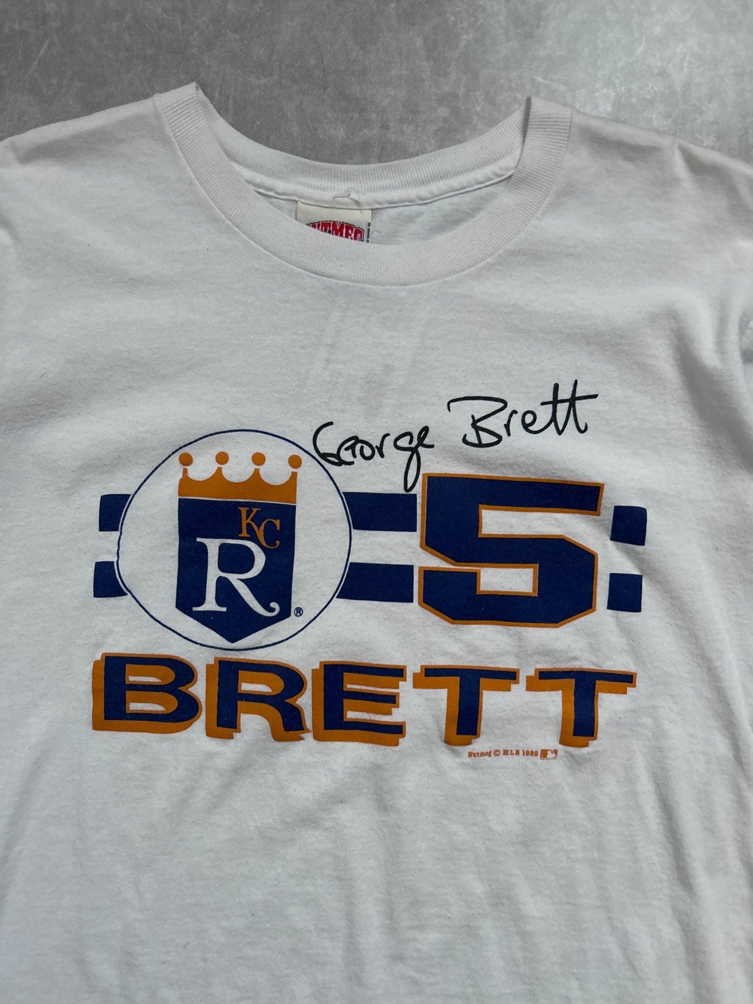 90s Vintage Kansas City Royals George Brett Nutmeg White T Shirt - M - M | Martin City Vintage